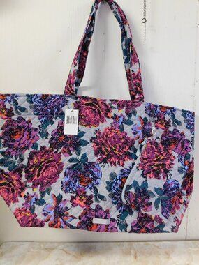 Vera Bradley Grand Tote Bag Set Neon Blooms NEW